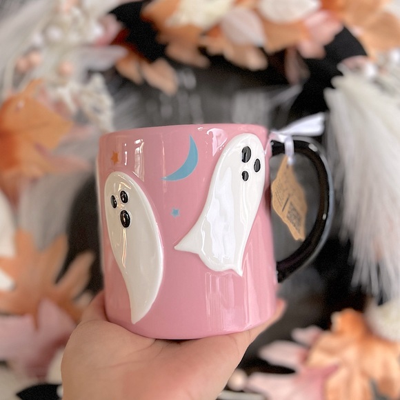 ✨NEW👻LANG Pink Ghosts Mug with Black Handle🩷 - Picture 6 of 6
